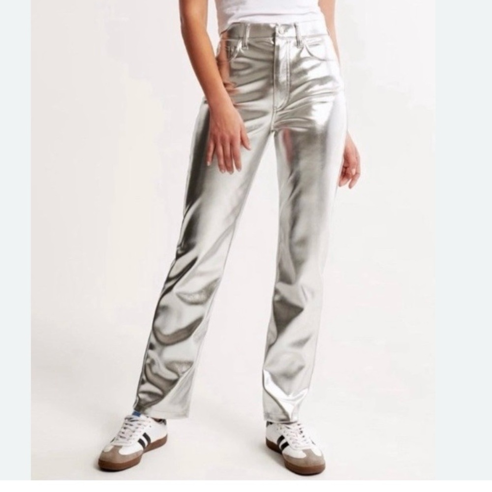 Abercrombie & Fitch Metallic Silver Jeans